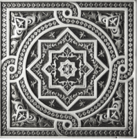 Декор Metalic Plox Satined Black Silver 1386 Beni-Mamet 6x6 Absolut Keramika