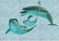 Панно Alma Ceramica Лагуна Дельфины из 9 плиток 74.7х109.2 7ДФ