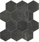 Мозаика Ascot Ceramiche Gentle Stone Black Esagona Mix 35x37.5 GSTEM70