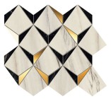 Мозаика 9MDB Marvel Dream Diamonds Bianco - Black 35.8x32.9 Atlas Concorde Italy