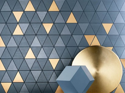 Мозаика настенная 9MDU Mek Blue Mosaico Diamond Gold Wall 30.5x30.5 Atlas Concorde Italy