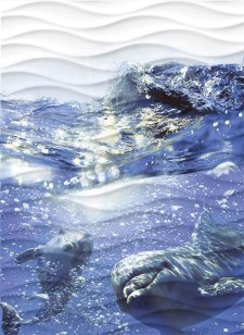 Панно WA2T123D Wave Dolphins 44x60 Cersanit