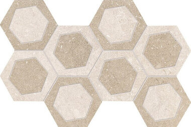 Мозаика R304Z0R Milestone Esagona White/Sand 19.6x34.2 Emil Ceramica