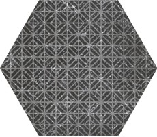 Декор 23579 Coralstone Hexagon Melange Black 29.2x25.4 Equipe