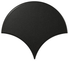 Настенная плитка 21976 Scale Fan Black Matt 10.6х12 Equipe