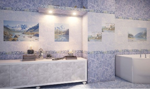 Декор Gracia Ceramica Davos blue decor 01 25x40 10301001691