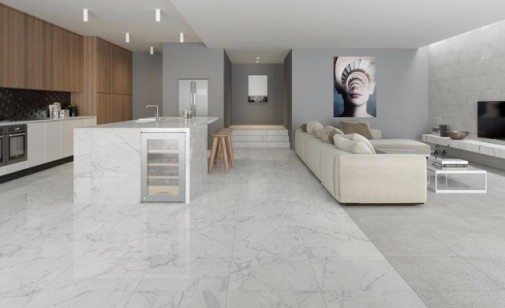 Ступень Kerranova Marble Trend Limestone с насечками 29.4x60 K-1005/LR