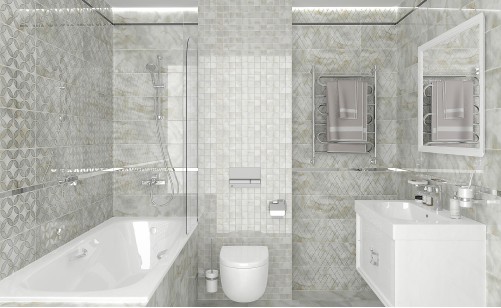 Декор Laparet Select мозаичный серый 20x60 MM60129
