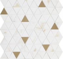 Мозаика Marazzi Italy Allmarble Wall Golden White Sat.Mosaico Tria 40x43 M8H1