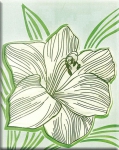 Декор Кензо Лилия зеленая 8х10 Нефрит-Керамика