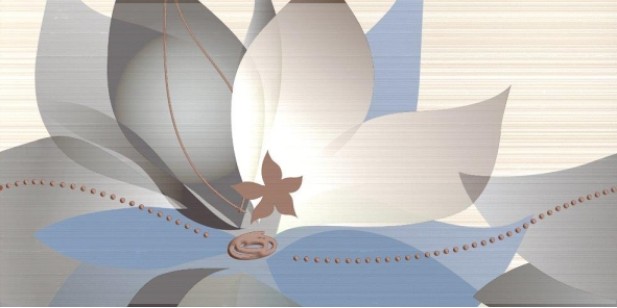 Декор Нефрит-Керамика Меланж 50x25 с цветами 10-03-11-441-0