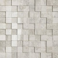 Декор 748316 Travertino White Mosaico 3D Mix Glossy-Matte 3x3 30x30 Rex Ceramiche