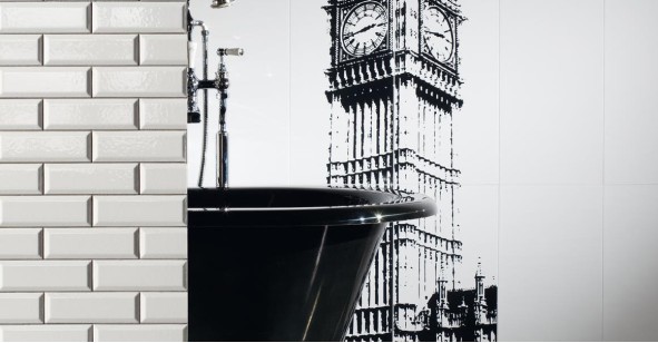 Плитка Tubadzin London Piccadilly Black 2 14.8x59.8 настенная