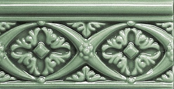 Бордюр Modernista ADMO4006 Relieve Bizantino C/C Verde Oscuro 7.5x15 Adex