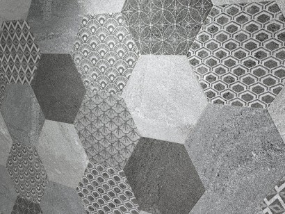 Керамогранит Ape Ceramica Soft Hexagon Kendo Mix Grey 23x26