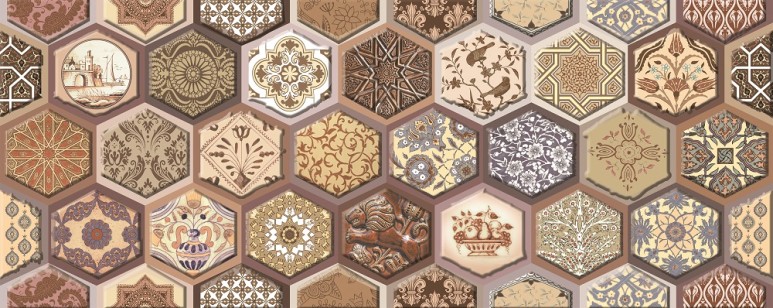 Плитка настенная Navarra Mocca Arabesco 20.1х50.5 Azori