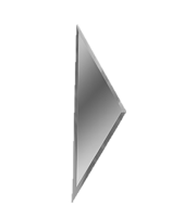 Плитка ДСТ Зеркальная плитка полуромб боковой 10x34 серебряная настенная РЗС1-01(б)