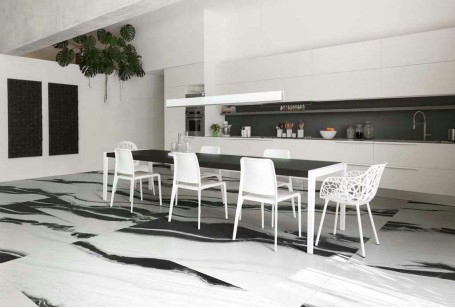 Декор Floor Gres B and W Marble Wave Mat 6mm Muretto Tessere 7.5x15 30x30 767464