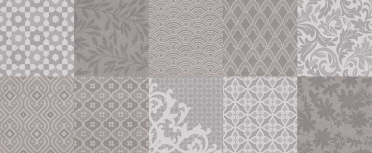 Плитка Golden Tile Osaka Pattern Серый 20x50 настенная 522161