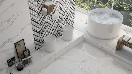 Плитка настенная Selecta Carrara White Plus Rect. 40x120 Ibero Ceramicas