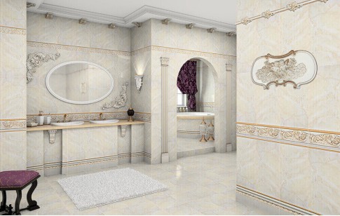 Декоративная вставка Infinity Ceramic Tiles Vaticano Camafeo Oro 40х76