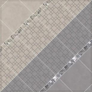 Бордюр Александрия SG186/002 серый мозаичный 30x4.8 Kerama Marazzi