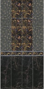 Декор Астория черный мозаичный MM12111 25x75 Kerama Marazzi