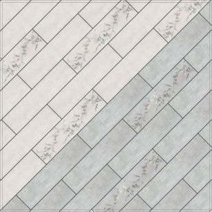 Настенная плитка Кантри Шик 7188 белый панель Декорированный 20x50 Kerama Marazzi