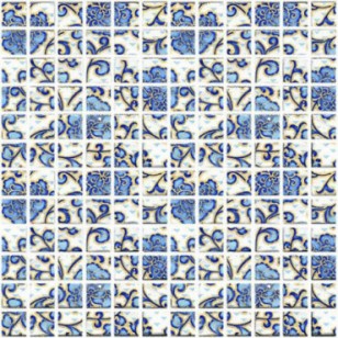 Декор мозаичный DT19 Мотив синий 29.8x29.8 Kerama Marazzi
