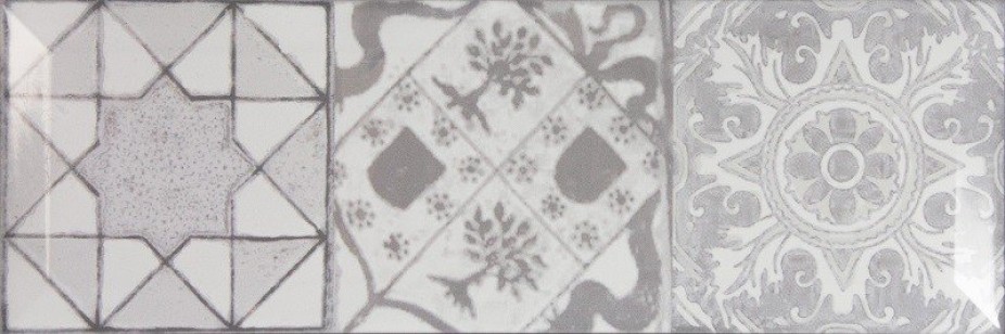 Плитка Monopole Ceramica Antique Gris Brillo Bisel 10x30 настенная