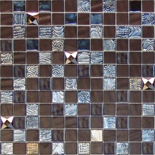 Мозаика ONIX Mosaico Rev. Mystic Glass Agata Diamond Brown Malla 31.1x31.1
