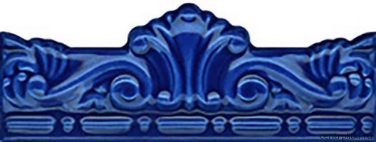 Бордюр Moldura Barroca Azul Valencia 5x20 Ribesalbes Ceramica