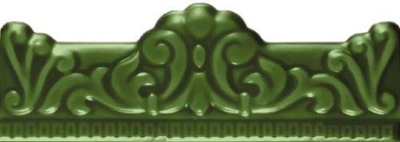 Бордюр Moldura Barroca Verde 5x20 Ribesalbes Ceramica