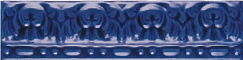 Бордюр Moldura Relieve Azul Valencia 5x20 Ribesalbes Ceramica