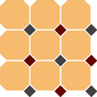 Керамогранит TopCer Octagon 4421 Oct20+14-B Ochre Yellow Octagon 21/Brick Red 20 + Black 14 Dots 30x30