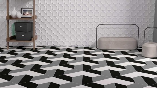 Керамогранит Chevron B Floor Tiles R9 Ash Grey Matt 9.8x52.2 (WOW)