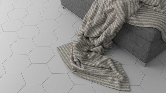 Керамогранит Trapezium Floor Tiles R9 Ice White Matt 9.8x23 (WOW)