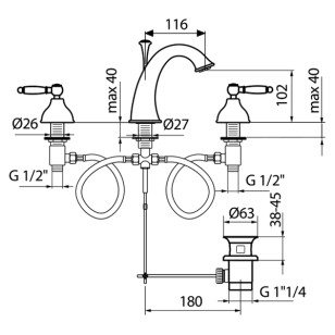 Смеситель для раковины Dorian DO750101015 хром Webert