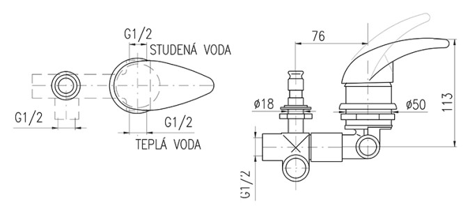 Смеситель для душа X284 Rav Slezak