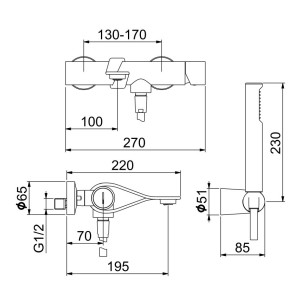 Смеситель для ванны One-B NB850101741 белый/сталь Webert