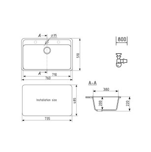 Кухонная мойка U-600-302 песочный Ulgran