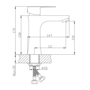 Смеситель для раковины HB10802 сатин Haiba