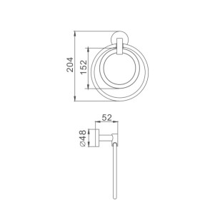 Полотенцедержатель HB1704-1 хром Haiba