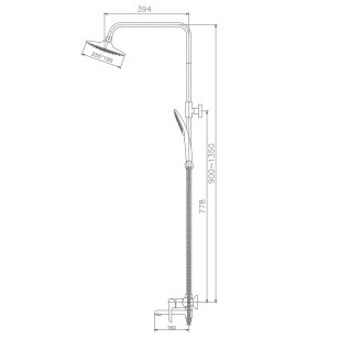Душевая система HB24805-7 черный Haiba