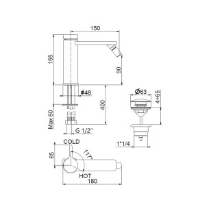 Смеситель для биде Coral CO840102015 хром Webert