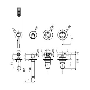 Смеситель для ванны Opera Moderna OE860312015 хром Webert