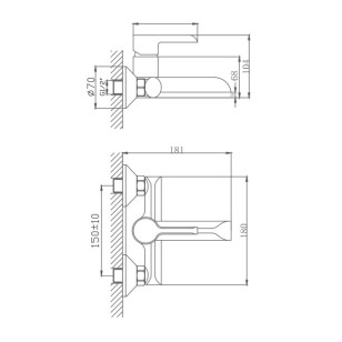 Смеситель для ванны HB60805-7 черный Haiba