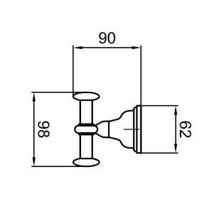 Двойной крючок для ванной Armony AM500401015 хром Webert