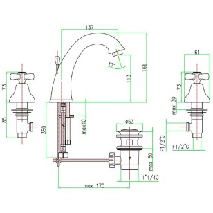 Смеситель для раковины Armony AM750101017 хром/золото Webert