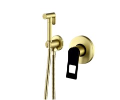 Гигиенический душ со смесителем Element EL28GB матовое золото/черный Bronze de Luxe